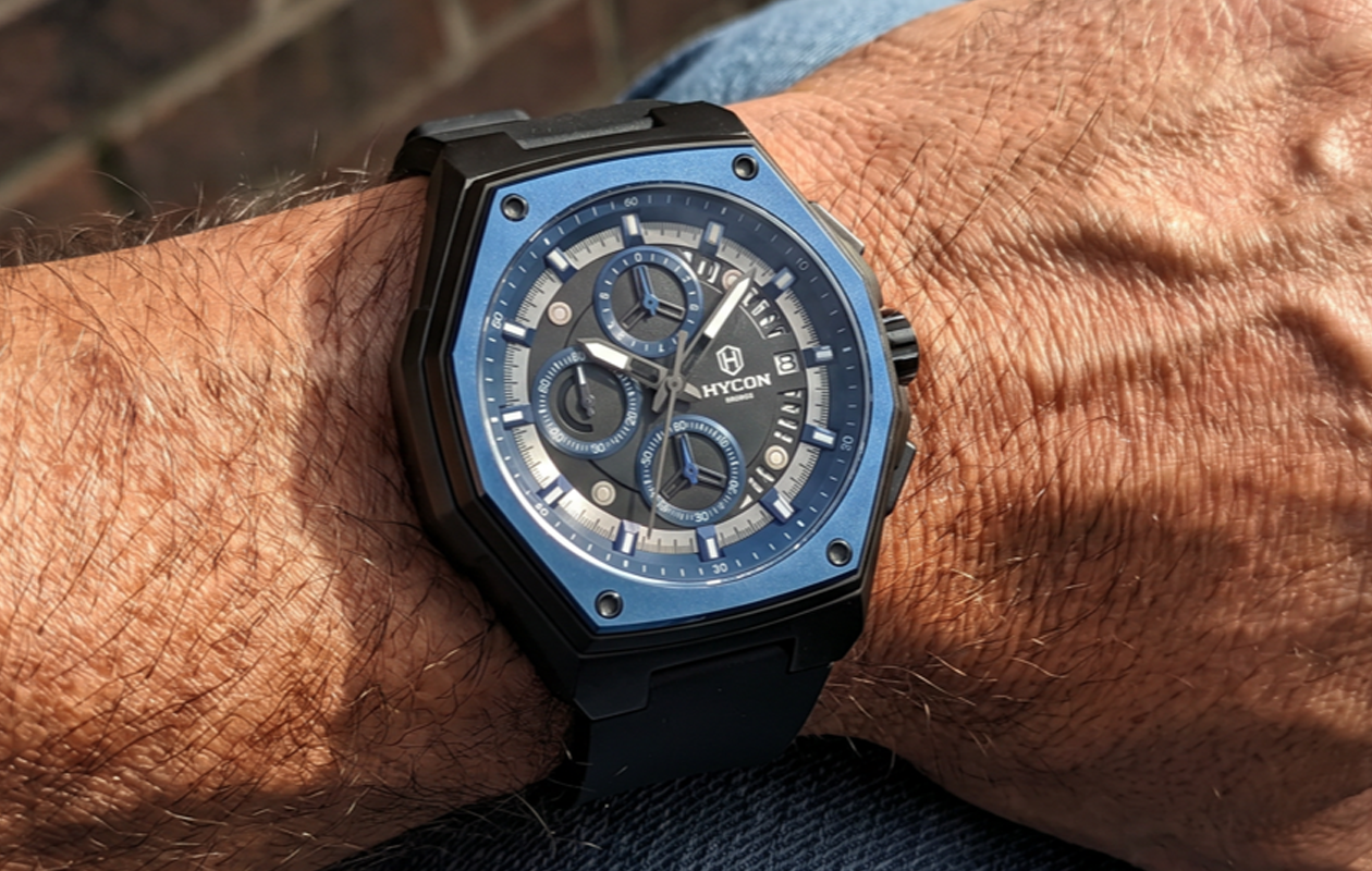 HYCON Kronos Blue — worn on the wrist
